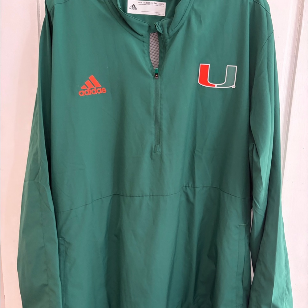 Adidas Green Jacket with UMiami Logo